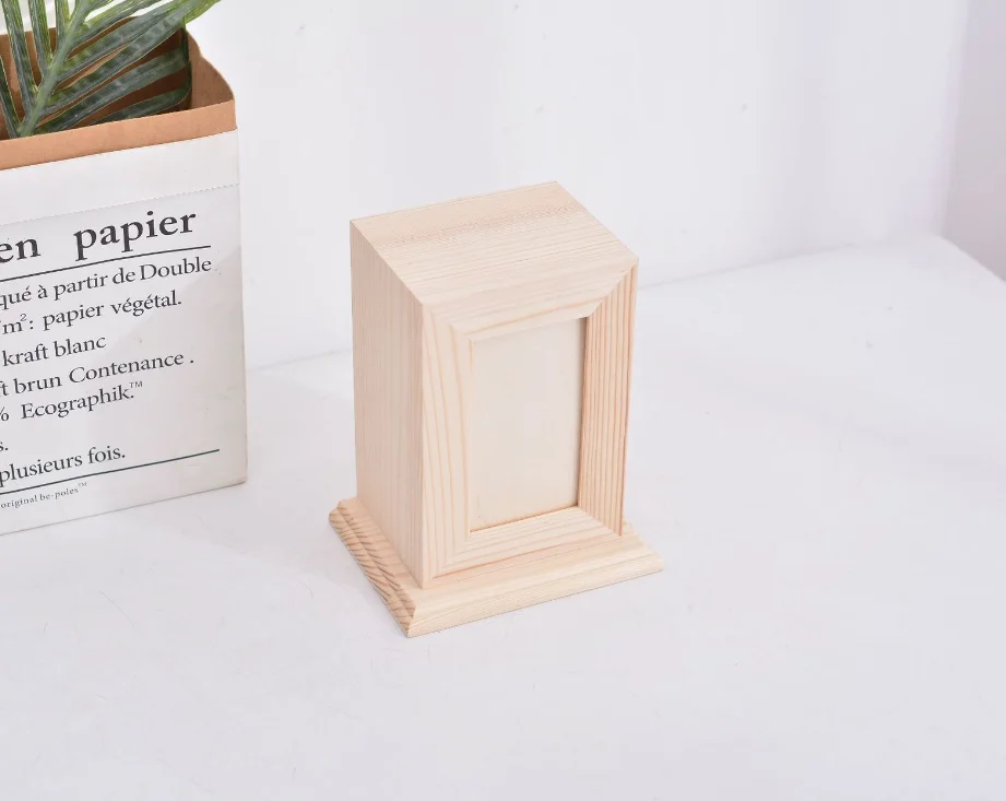 Pet wooden ash boxes pet body ashes dog urns with photo frames