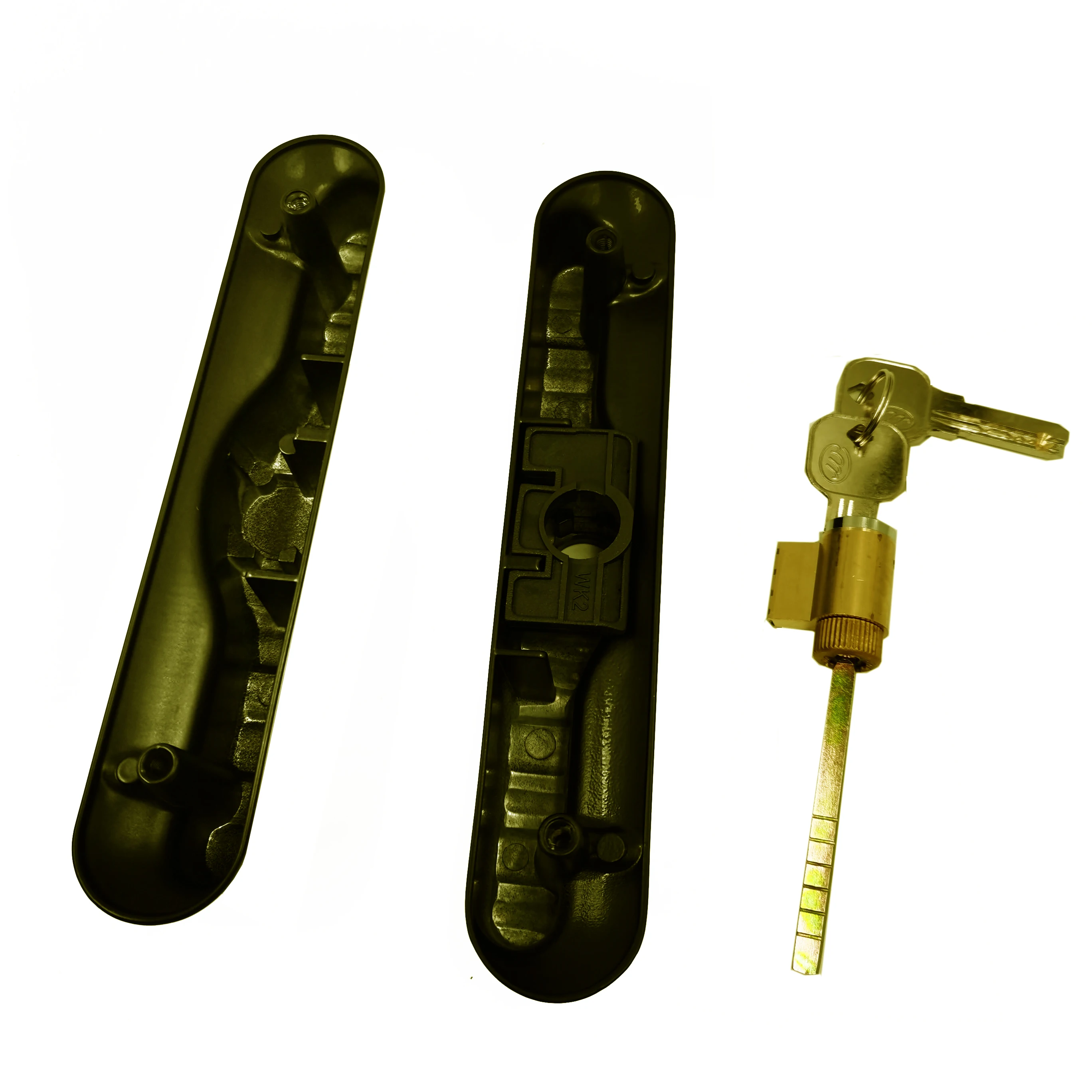 KEYI Hardware No.910 D-образная ручка для раздвижной двери из цинкового сплава с замком и цилиндром