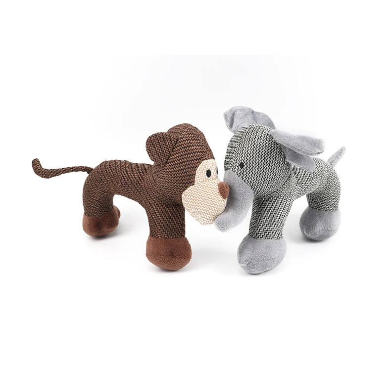 Manufacturer wholesale monkey sheep elephant dog short plush linen toys