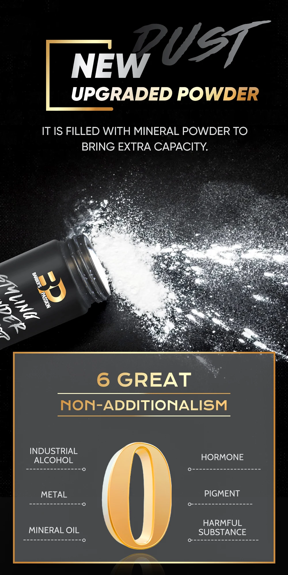 Customize Scent Long Lasting Matte Finish Styling Lift Hair Volume Powder Spray For Men