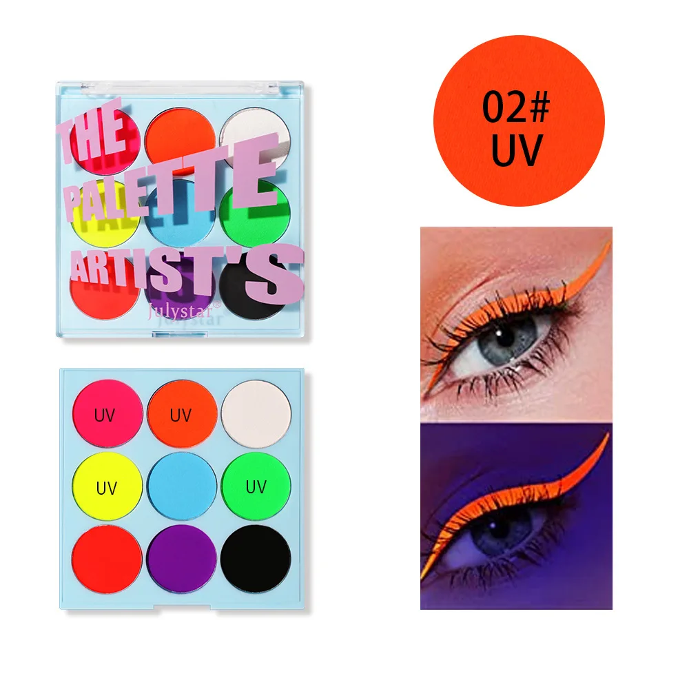 Latest Makeup Fluorescent Eyeliner Body Paint Paste European and American Eye Makeup 9 Colors Eyeshadow Palette