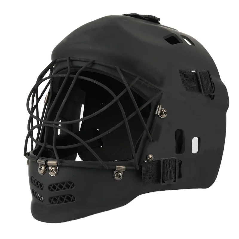 Attractive Goalie Helmet in MATT or GLOSSY Design Cat-Eye Floorball Hockey Goalie Helmet Junior Size