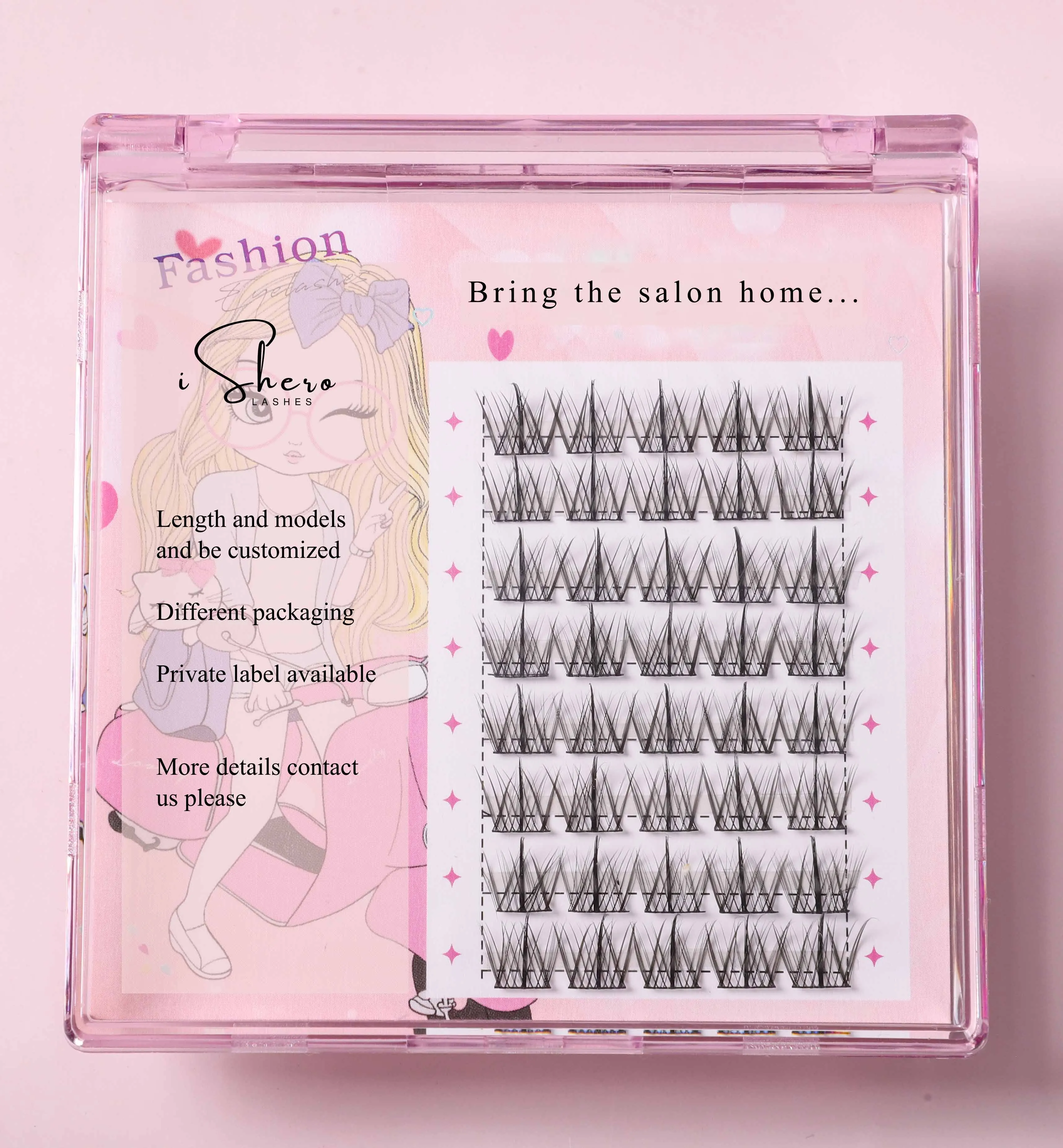 iShero bring the salon home easy DIY lash extensions individual cluster segment lashes with thinner band
