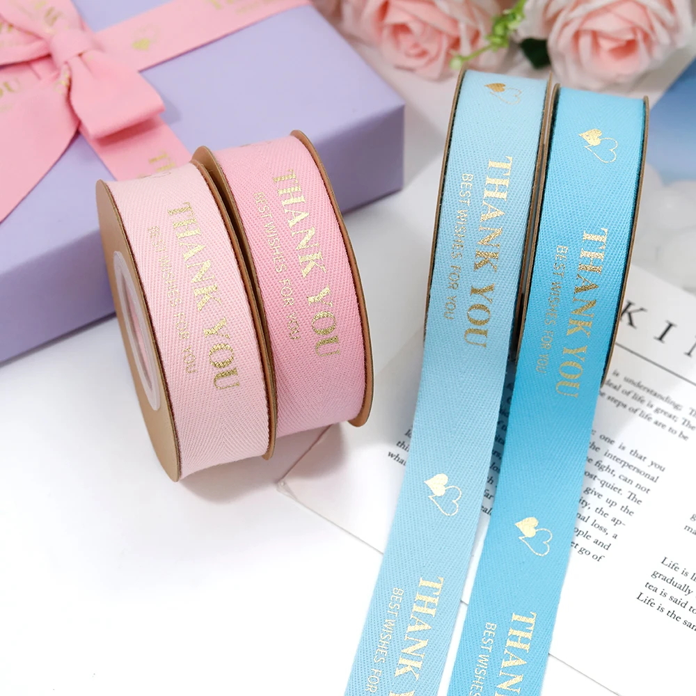 High Quality Custom Design Solid Color Cotton Ribbon Logo Floral Ribbon Flower Packaging for Gifts DIY Ribbon