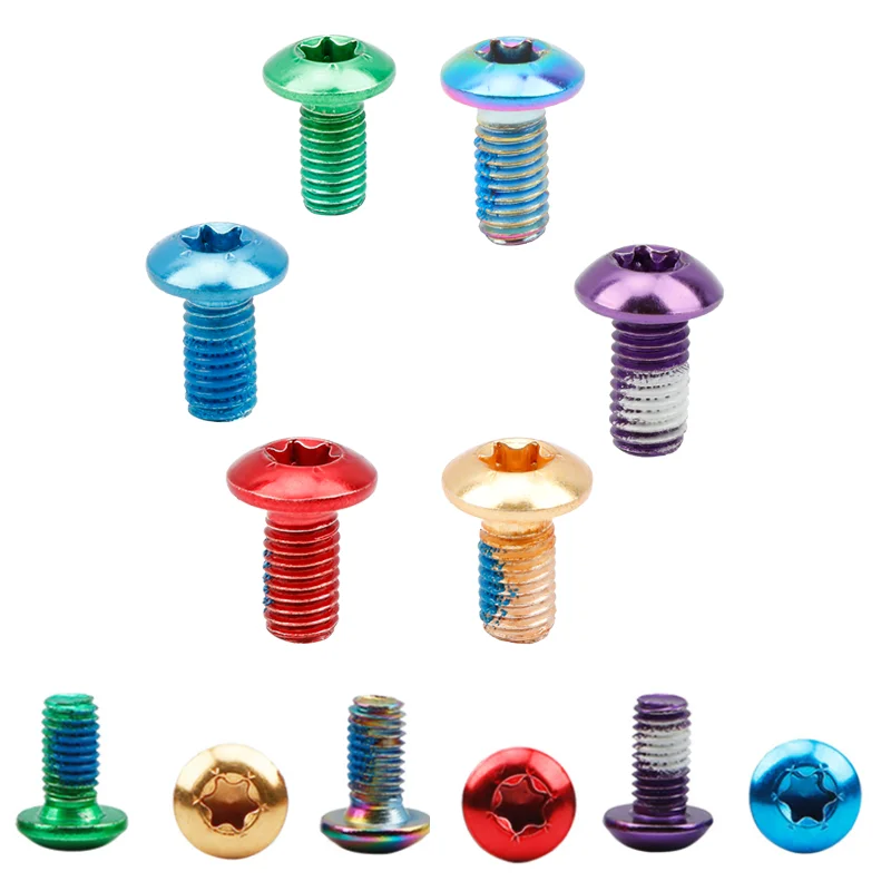 IIIPRO 12pcs Colorful T25 Alloy Steel Bicycle Disc Brake Rotor Torx Bolts screw mountain bike bolt M5x11.5mm  screw