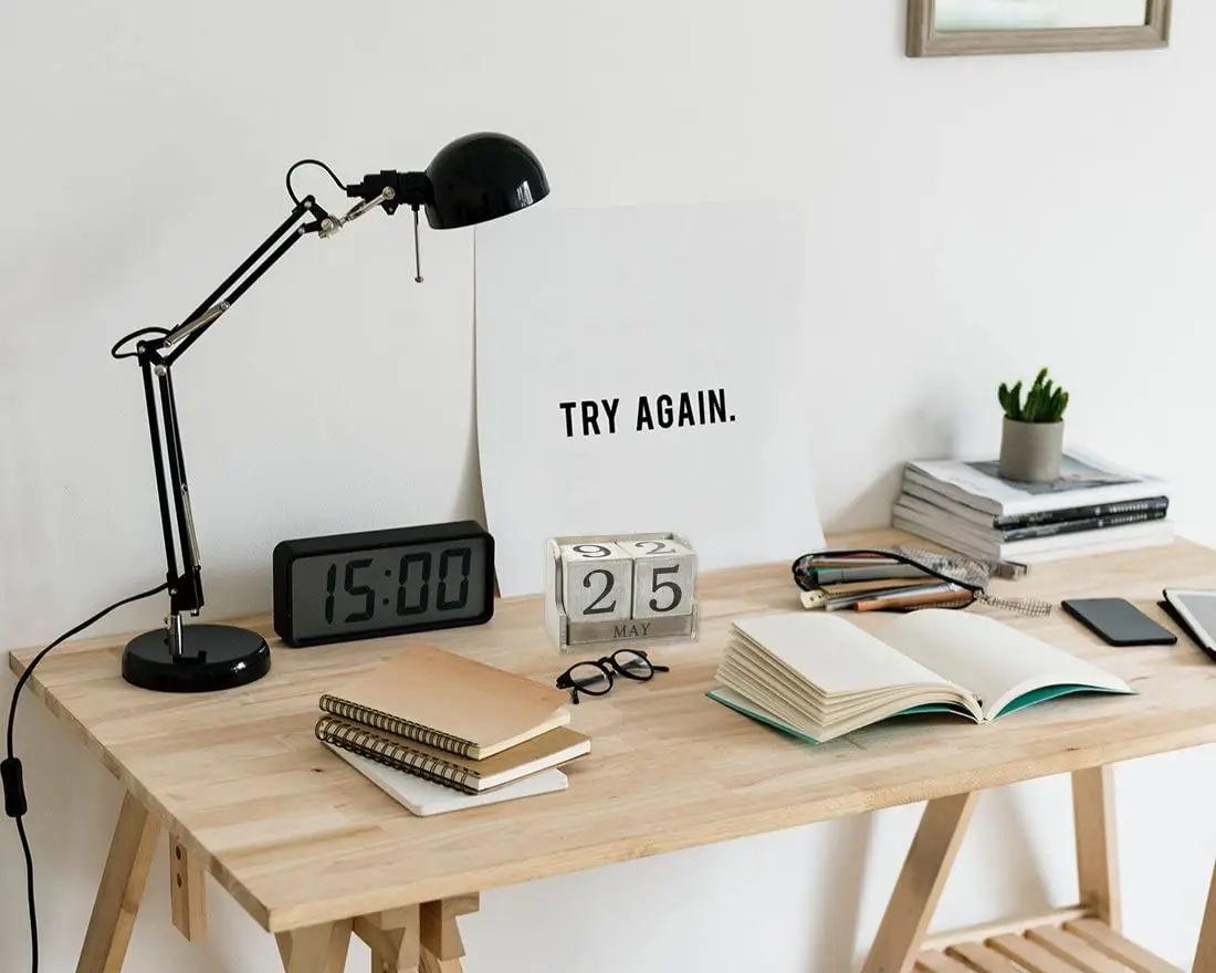 Calendario Personalizado  Mini Block Wooden Perpetual Home And Office Decor  Desk 2021 Advent Calendar