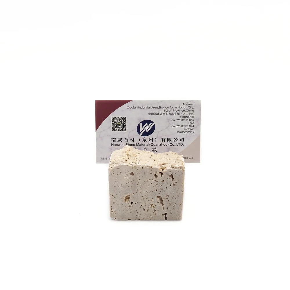 Natural Surface Custom Size Travertine Card Holder for Home Decoration