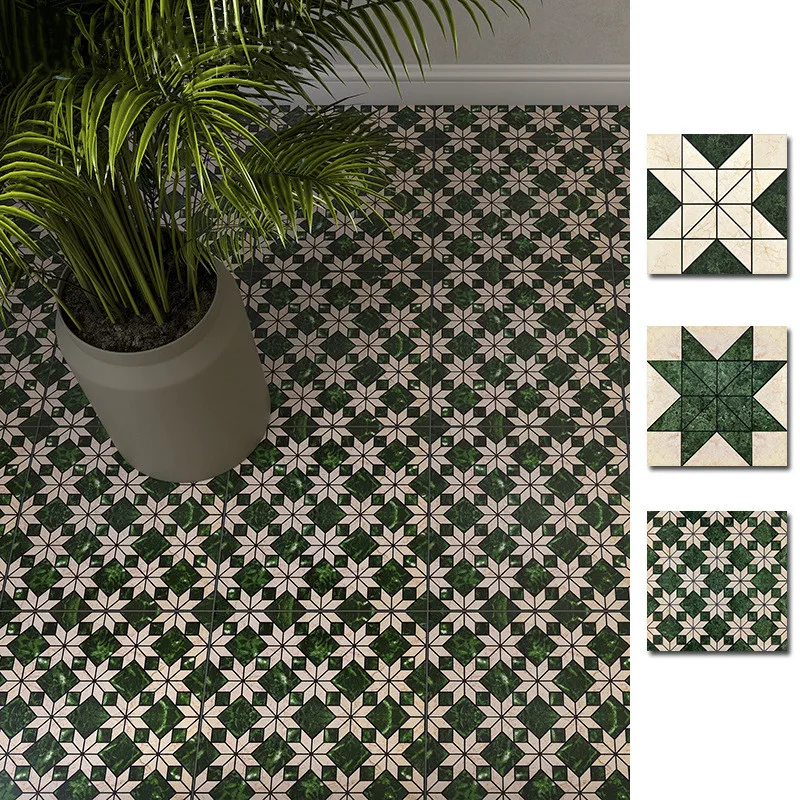 New mosaic tile 300X300 dark green marble pattern tile homestay balcony floor tile