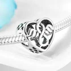 Real 925 sterling silver Hollow holy Angel wings Heart Beads Charms For Bracelet Jewelry making Woman Accessories HOT SALE