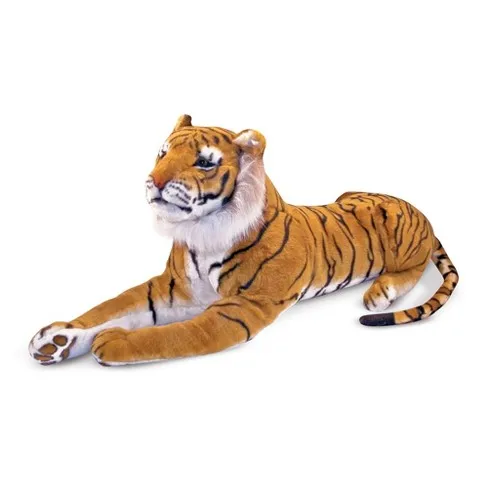 
New Customized sizes Realistic Lifelike Giant Big Plush Stuffed Wild Animal Tiger Brown Whiter Doll 