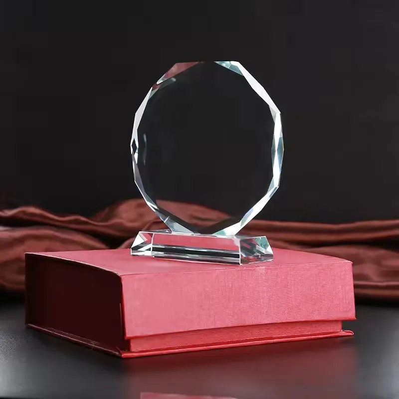 Cheap wholesale of blank crystal glass trophies, used for laser engraving or UV printing image glass frame crystal trophies