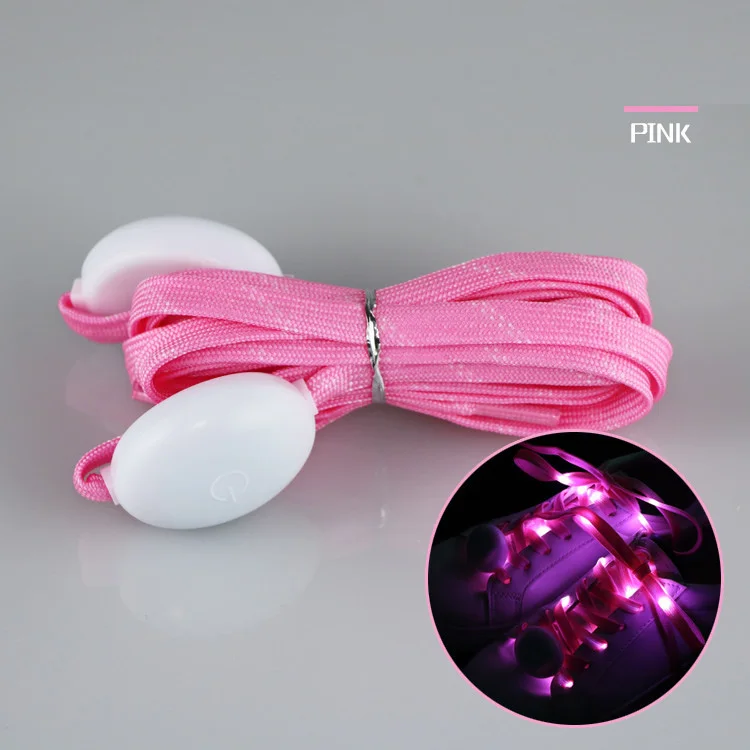 White Shoelaces Light Up Running Shoe laces Nylon 3 Modes 7 Colors flashing Shoestrings LED Light Up Shoelaces for Night Party
