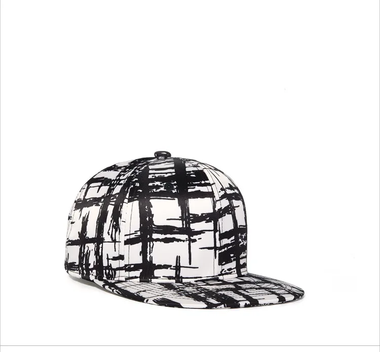 Wholesale Customized Polyester Check Printing Adjustable Hip-hop Baseball Hat
