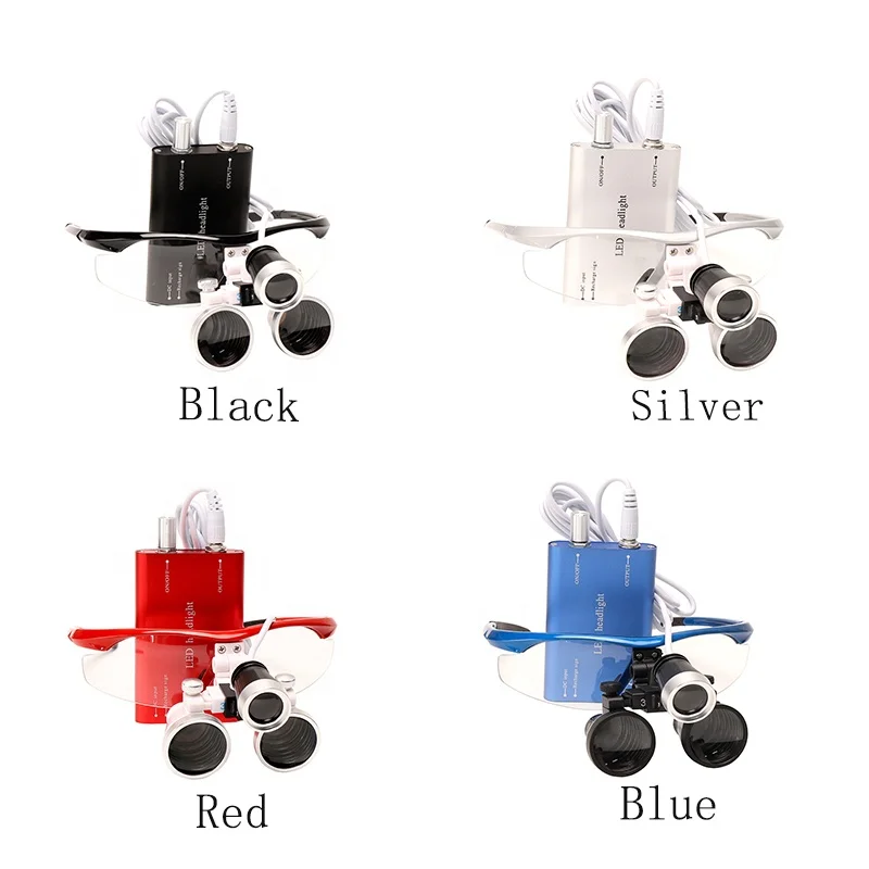 OEM Manufacturer magnifying glass for dental surgery Medical Surgical Loupe LED Headlight lamp dental loupe with led headlight