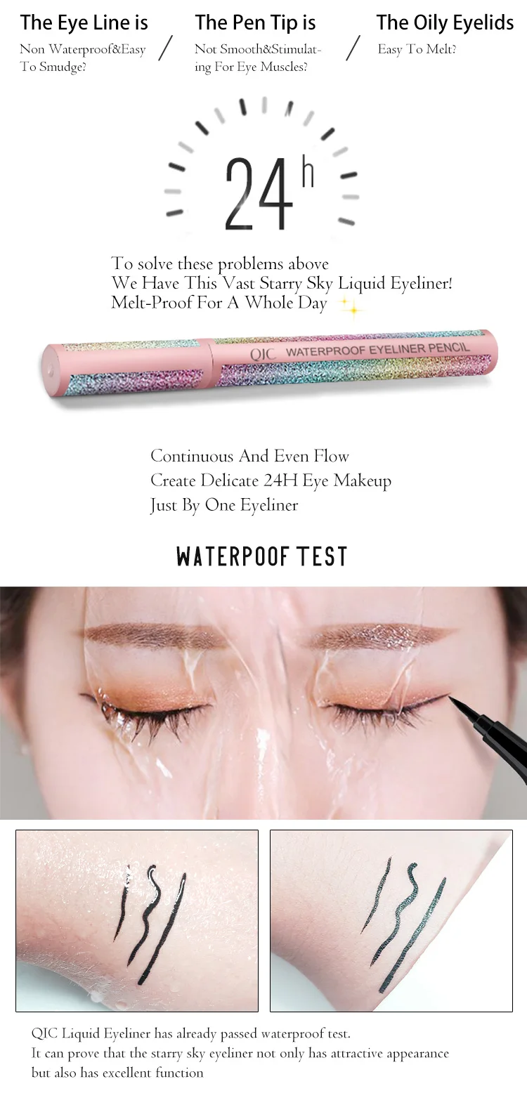 Private Label blinking star seal eyeliner winged stamp waterproof long lasting liquid stamp seal eyeliner pen