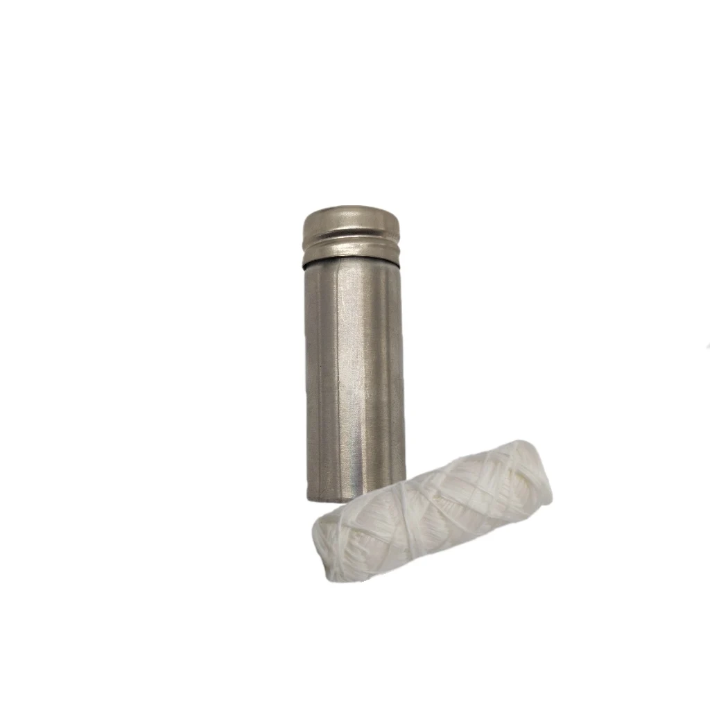 Enhanced Dual Refill Set | Reusable Silver Steel Cylinder | 50 Meters Corn Dental Thread with Purifying Properties