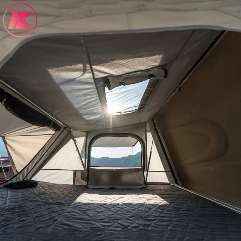 Outdoor Travel 3-4 Person Rooftop Tent Camping Car Roof Top Tent Car Awning Tent For Wholesale