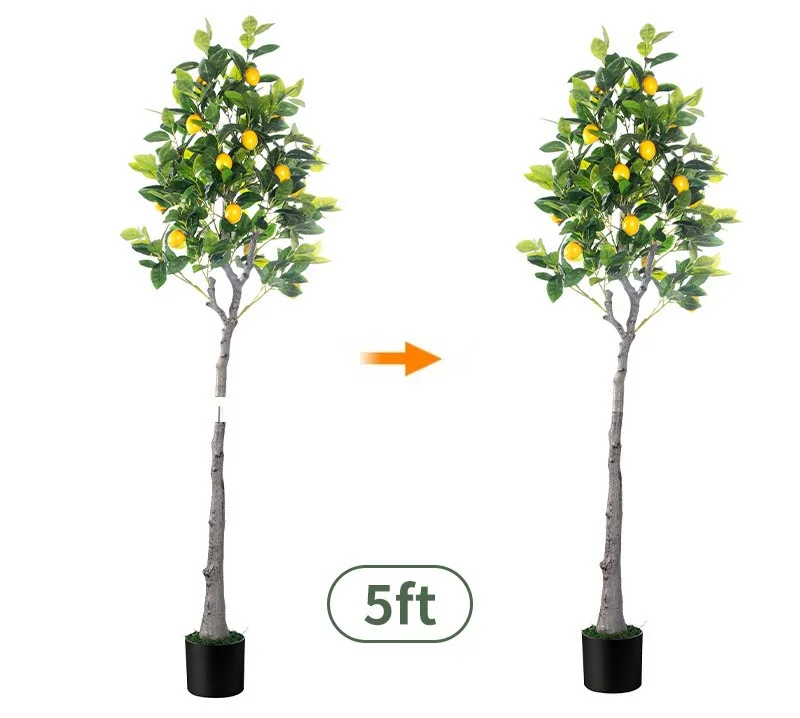 Artificial Lemon Tree 6ft Tall Lemon Silk Plant Faux Lemon Fruit Tree for Indoor Home Decor Office Living Room