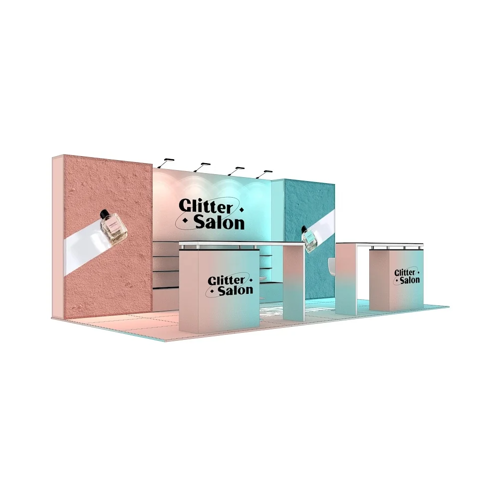 10x20 Aluminum Frame Logo Branded SEG Lightbox Backlit Booth Exhibition Display Vogue Advertising Modular LED Tradeshow Booth