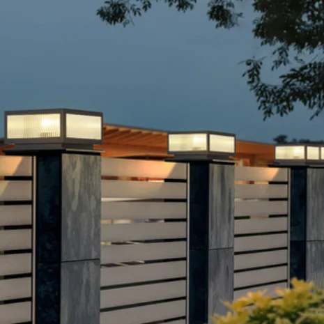 Z-22525 JDKM modern simple waterproof door black stainless steel glass wall decorative front wall square column lamp