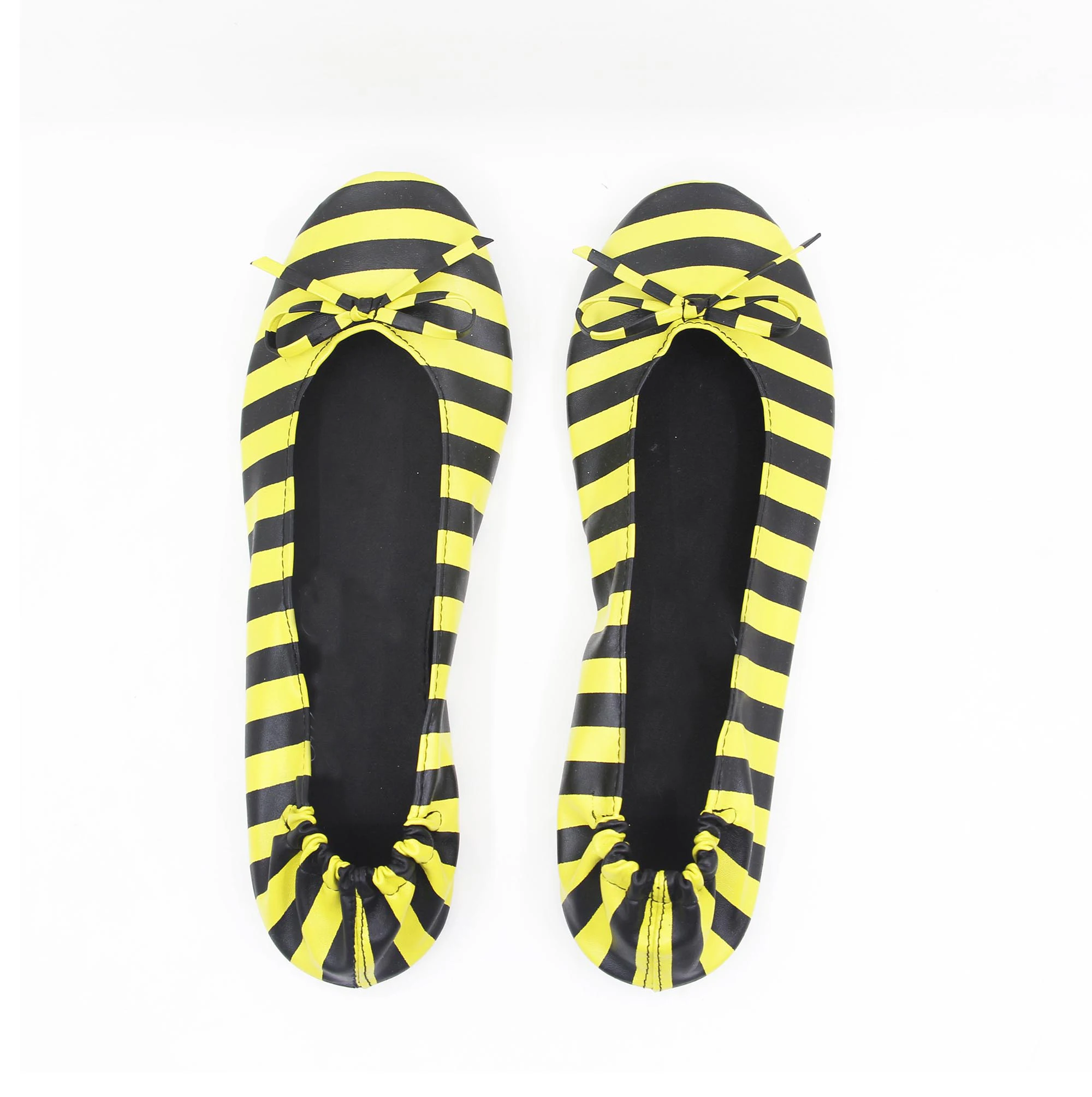 Popular Customized  Party Shoes Ladies Foldable Bee Patterned Rollable Shoes