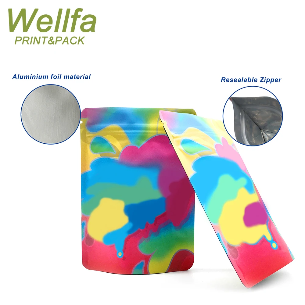 Фабричный OEM пакет, индивидуальная печать, алюминиевая фольга, стоячий мешочек, закуска, упаковка дой, мягкий, с запахом, 1 г 3,5 г, Mylar мешок