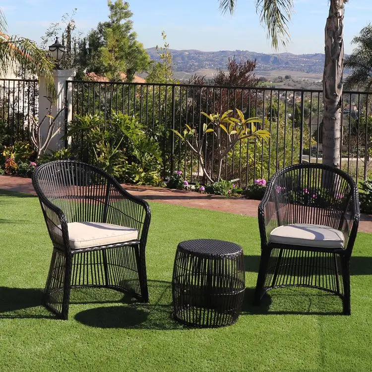 Hot sale poly rattan garden rattan chair set outdoor furniture patio wicker set