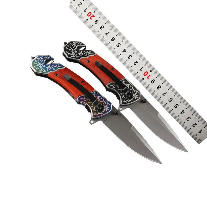 OEM Многофункциональный Открытый EDC стеклянный выключатель для ремня зубчатое лезвие тактический нож Карманный складной