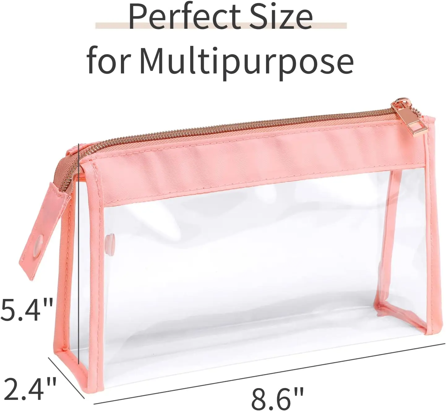 Perfect Size Clear Pouches with Zipper for Traveling, Sturdy Clear Makeup Bags