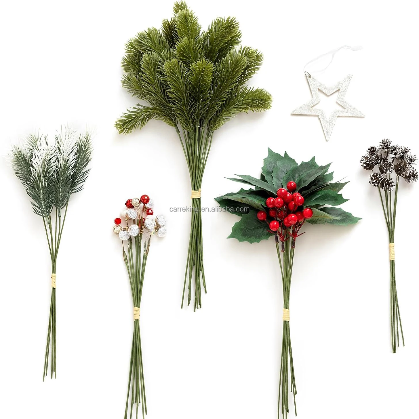 High Quality Silk And Plastic Greenery Champagne Christmas For Wedding Bouquets DIY Decor