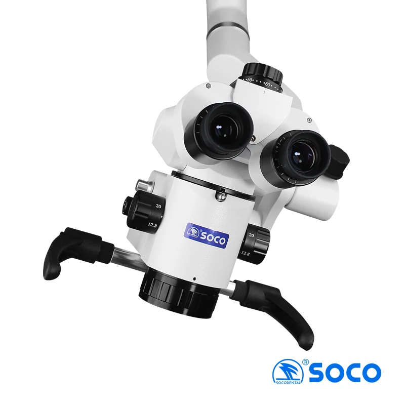 SOCO SCM600 0-180degree Binocular LED dental operating microscope in endodontics with camera with apochromatic
