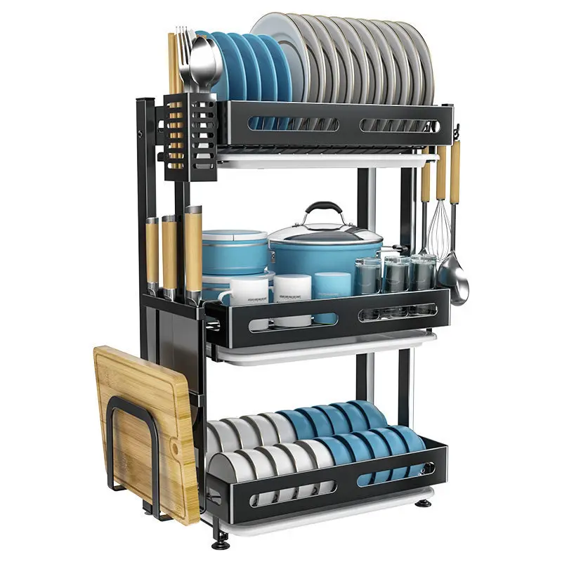 AYD dish rack drying rack layer dish drainer holder kitchen over the sink stainless steel dish racks for cabinets Storage