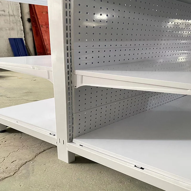 Custom Commercial Metal Pegboard Panel Supermarket Equipment Retail Product Large Capacity Gondola Display Shelf Stand Rack