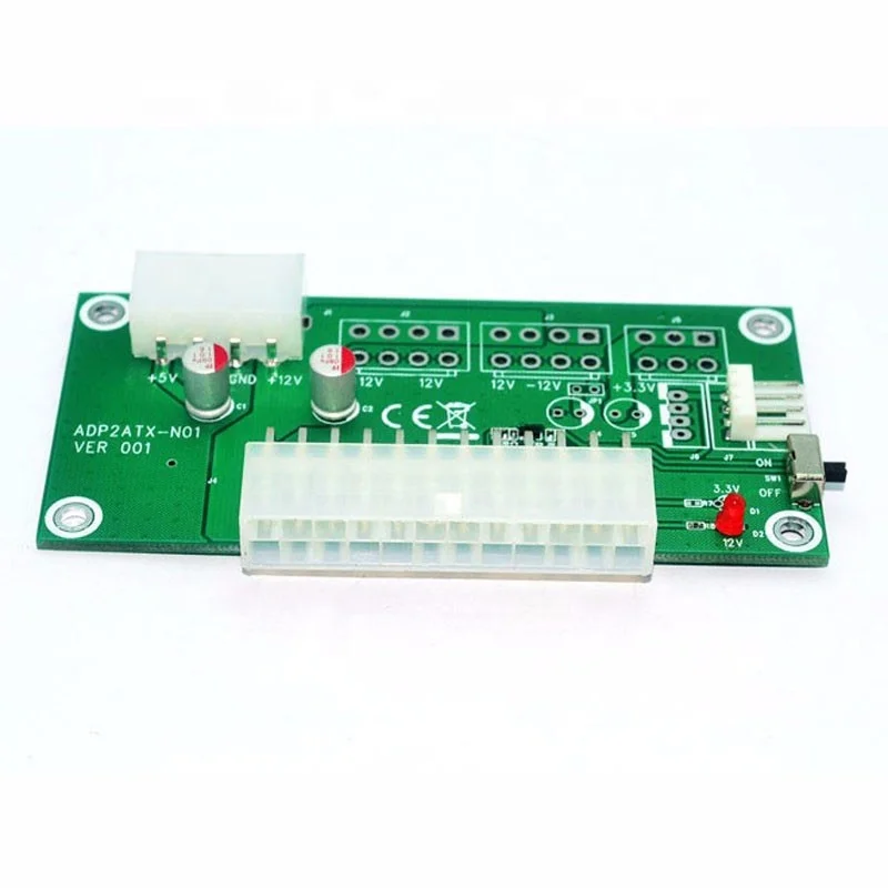 PC Desktop ATX 24Pin Dual PSU Power Supply Sync Starter Extender Cable