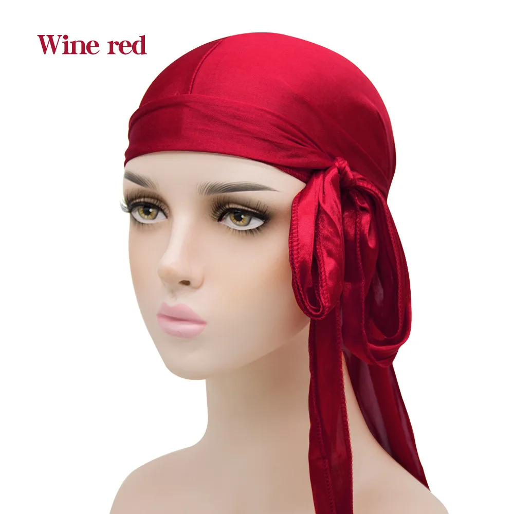 Wholesale high quality silky satin durag hat custom logo du rags duragesic designer durag vendor men silk durags for men silk