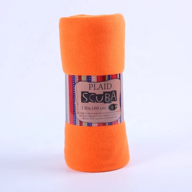 Promotional disposable rolld-up cheap polar fleece blanket in bulk