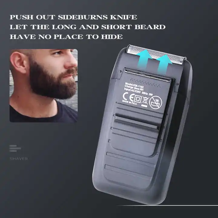 KEMEI 1102 Rechargeable Cordless Electric Shaver for Men Twin Blade Reciprocating Beard Razors Face Care Multifunction Trimmer