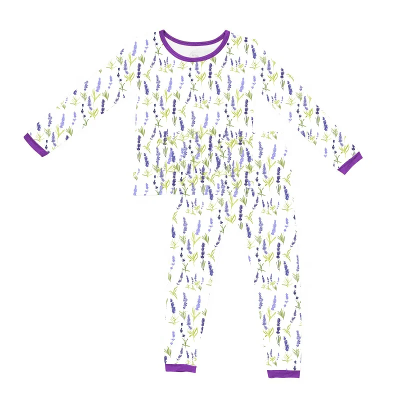 Custom Bamboo PJS Baby Girl Cute Pajamas Wholesale Childish Night Sky Space Stars Planets Crescent