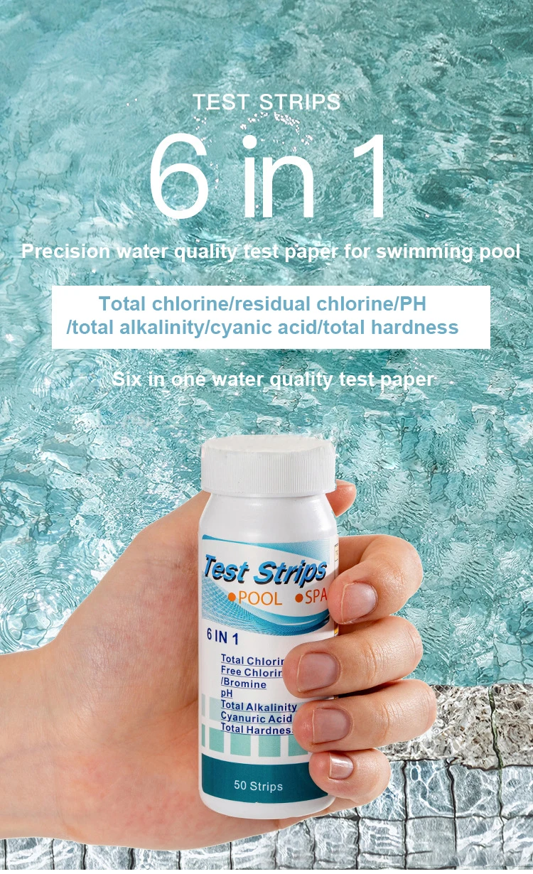 Hot sale 6 IN 1 PH test strips water PH test paper swimming pool test strips