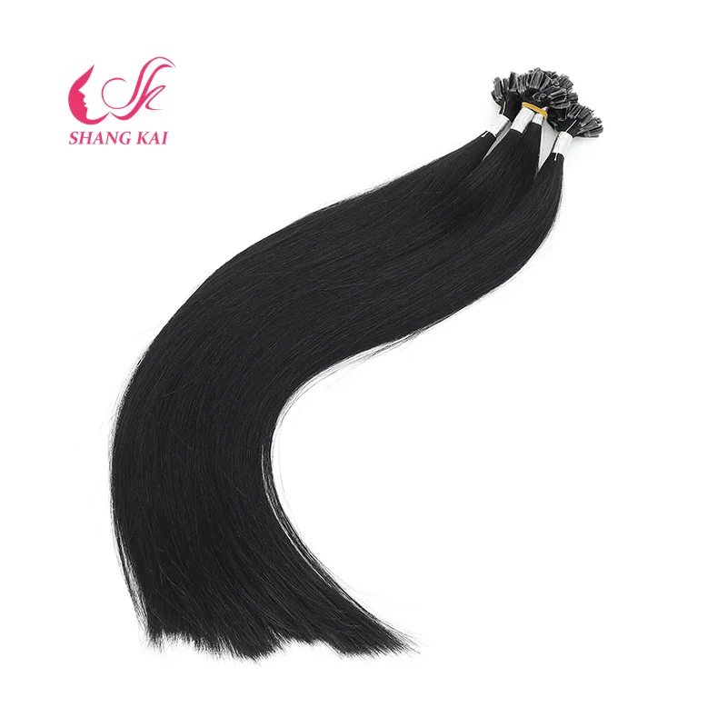 Hot Selling Nail Tip Hair Extensions Unprocessed Russian Remy Italian Prebonded U Tip Hair Extensions