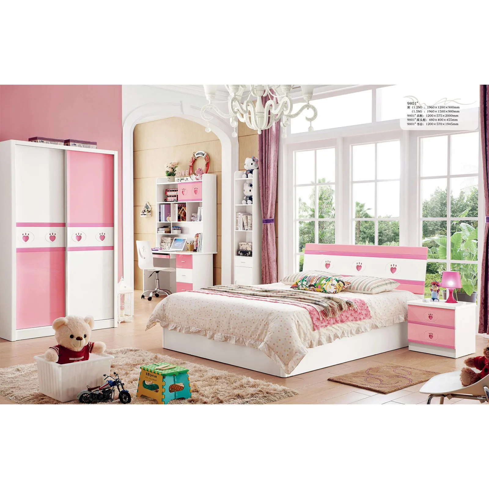 ULT-YS-9801 Европейский стиль детская мебель для детской спальни современный дизайн прекрасный ветер кровать