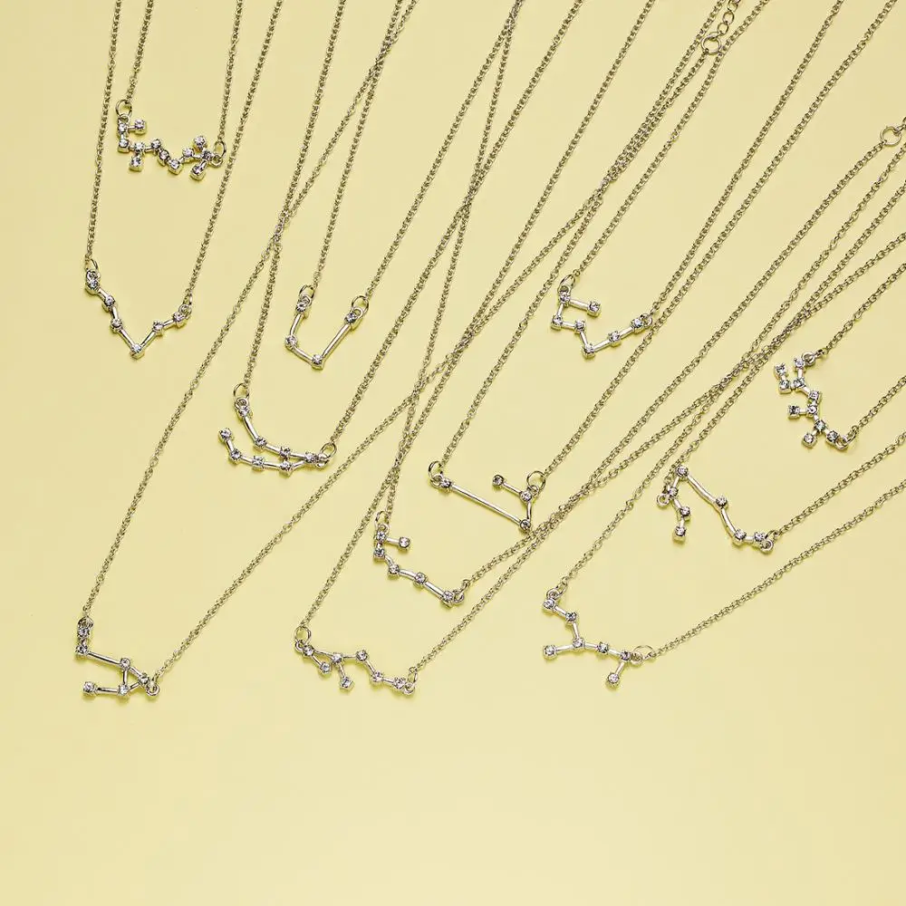 Creative 12 constellation Necklace personality Chinese Zodiac exclusive Necklace female student clavicle chain jewelry wholesale