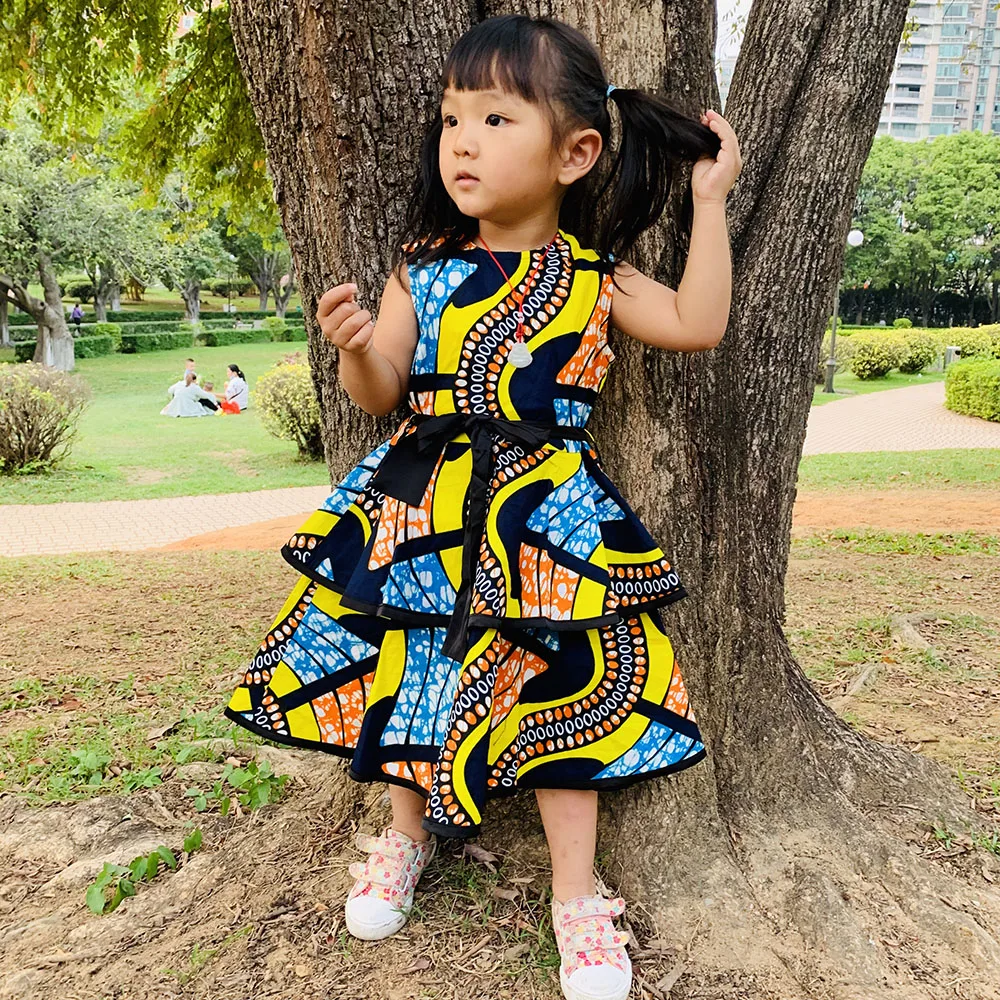 Custom kids clothing manufacturers fashion African style dress for baby girl kids clothing
