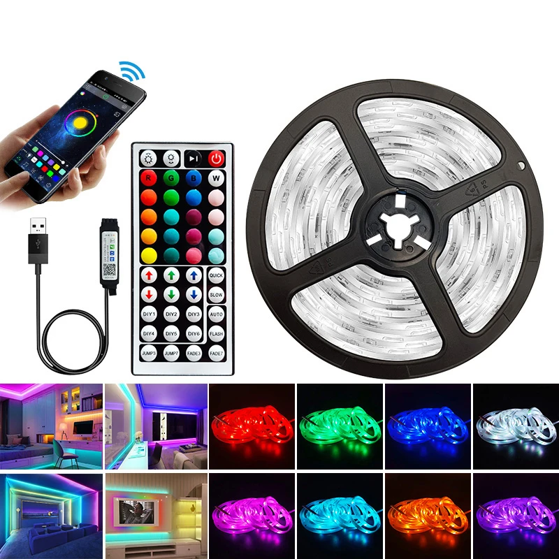 Joystar 1M Waterproof IP65 RGB TV Strip Light IP65 5V USB 5050 30leds/m LED Smart Strip Lights With APP Control