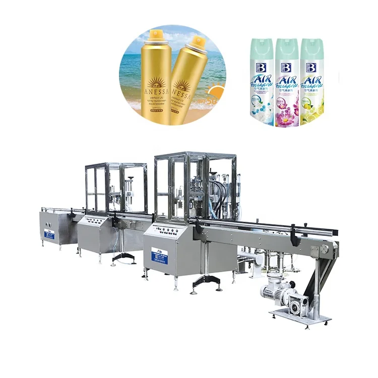Automatic aerosol refill spray cans filling machine toilet cleaning spray filling machine