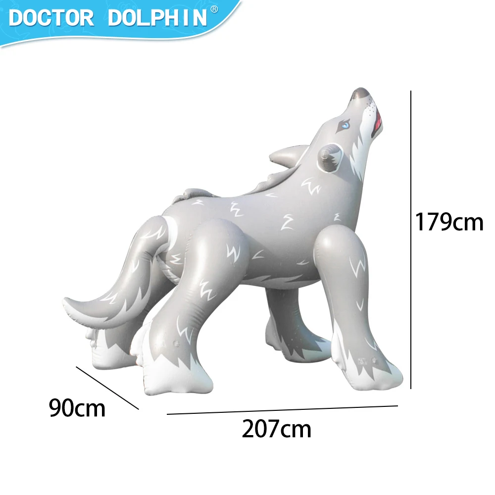 Doctor Dolphin Outdoor Swimming Toy Inflatable wolf sprinkler yard summer spray water amusement toy