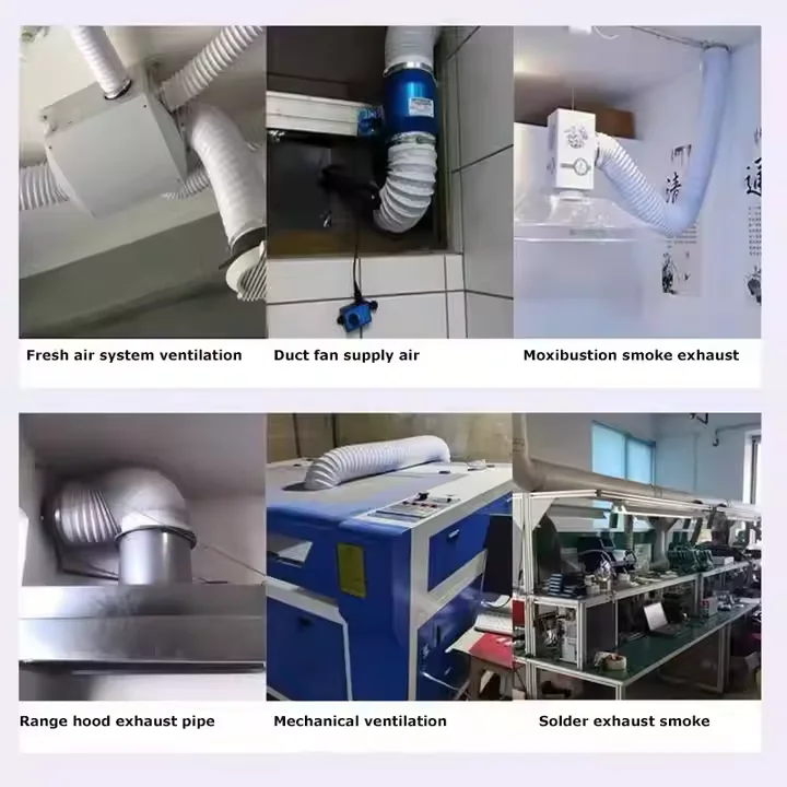 Industrial Design HVAC Ventilation Tools PVC Aluminum Combi Non-Insulated Flexible round Duct Fresh Air System
