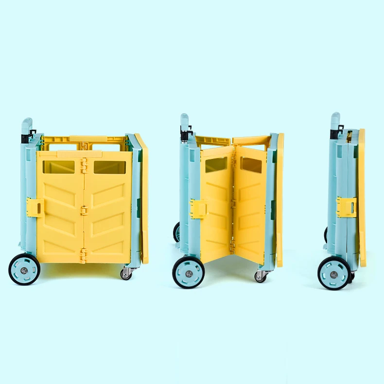 New design portable Folding Shopping Cart Supermarket Custom Shopping Trolley Car with light weight hand 4 Wheels