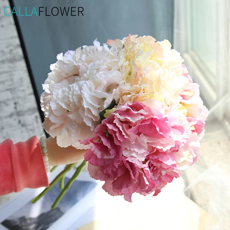 Wholesale Artificial White Hydrangea Silk Artificial Flower Wedding Decoration