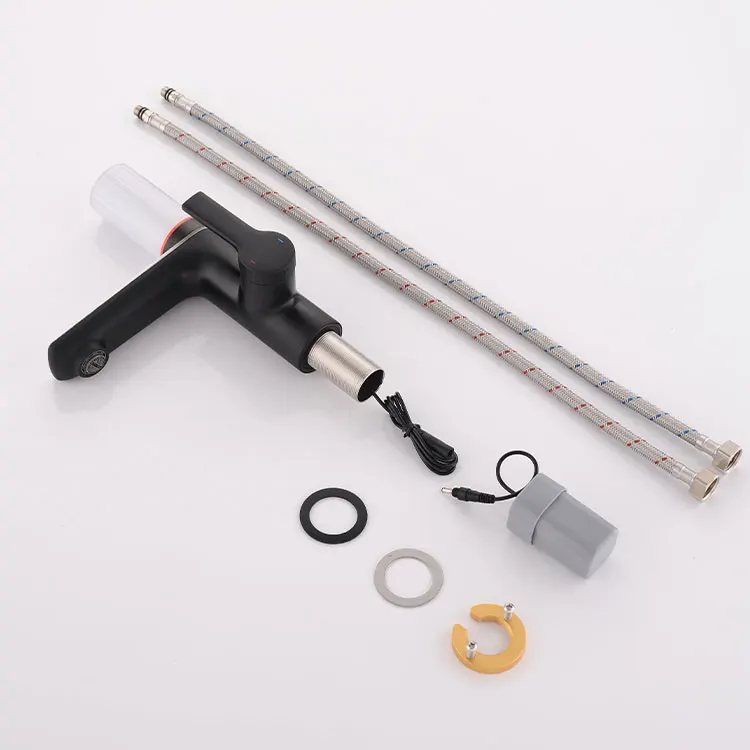 Smart digital Tap Modern Deck Mount filter Basin faucet with Digital Temperature Display